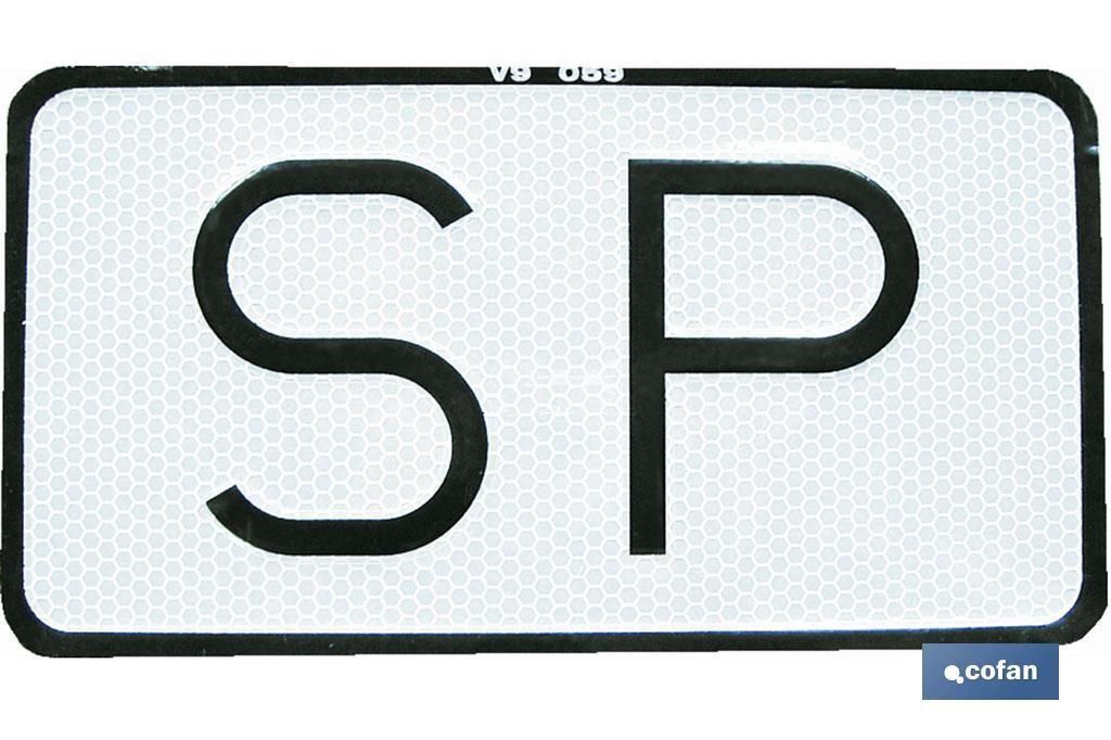 PLACA SP V-9 SERVICIO PÚBLICO 225X12 CM