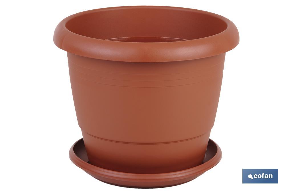 MACETA MARRON MODELO GARDENIA 25X20.5+ PLATO 21CM