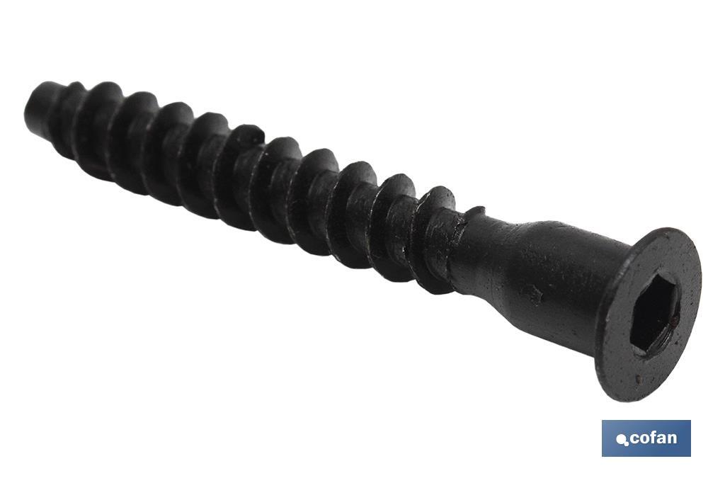 BLÍSTER DE 6 UDS. TORNILLO DE ENSAMBLAR NEGRO 7 X 50 VENTA UNITARIA