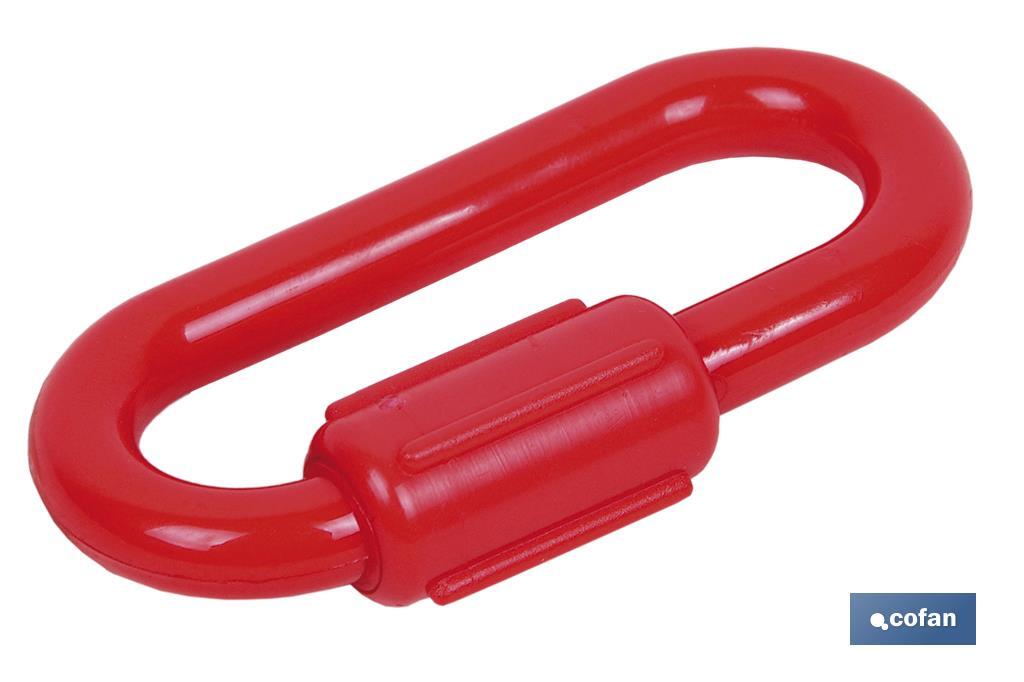 ESLABON UNION CADENA PLÁSTICO 8mm ROJO (PACK: 1 UDS)