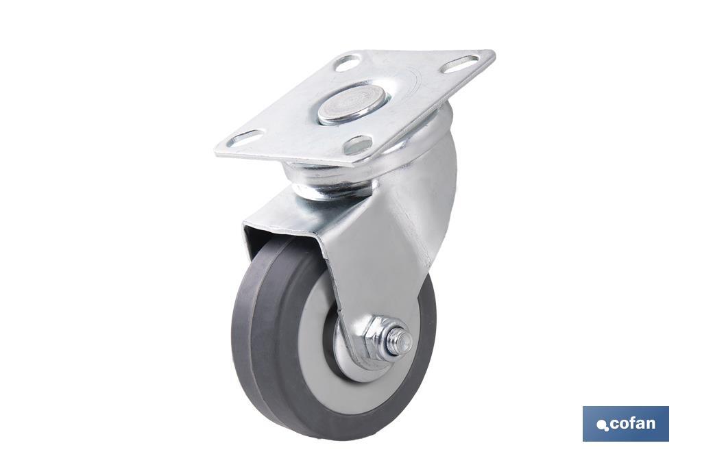 RUEDA GOMA/GRIS PLACA Ø50X18MM (PACK: 4 UDS)