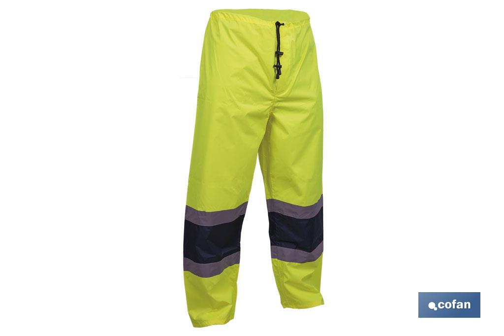 PANTALÓN DE LLUVIA DE ALTA VISIBILIDAD MODELO BELLATRIX AMARILLA Y AZUL TALLA L (PACK: 1 UDS)