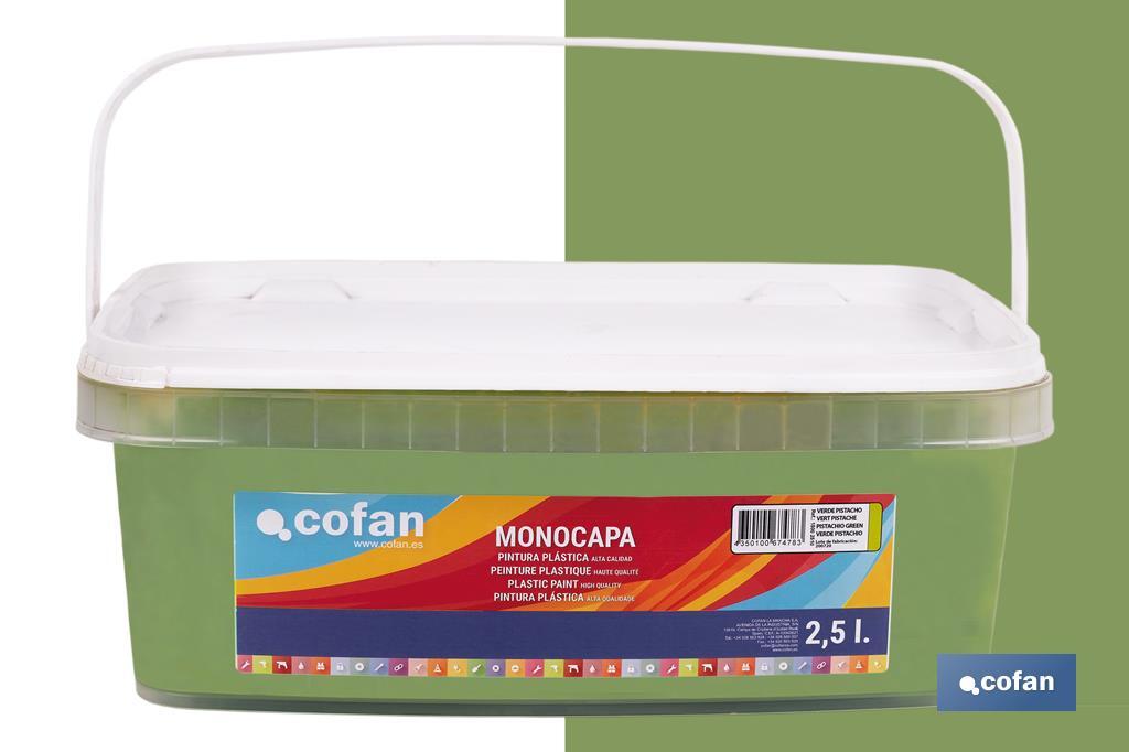 PINTURA PLÁSTICA MONOCAPA Verde Pistacho (2,5 LT (PACK: 1 UDS)