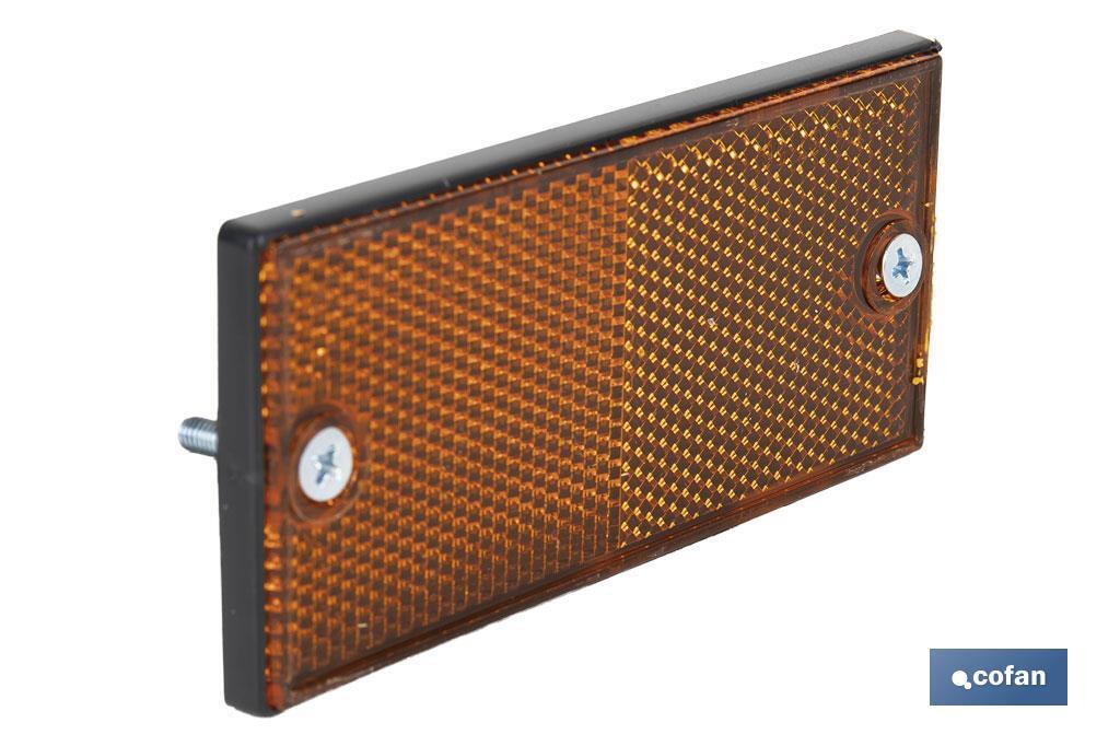 CATADIÓPTRICO RECTANGULAR ÁMBAR 106 X 50 MM CON TORNILLOS (PACK: 1 UDS)
