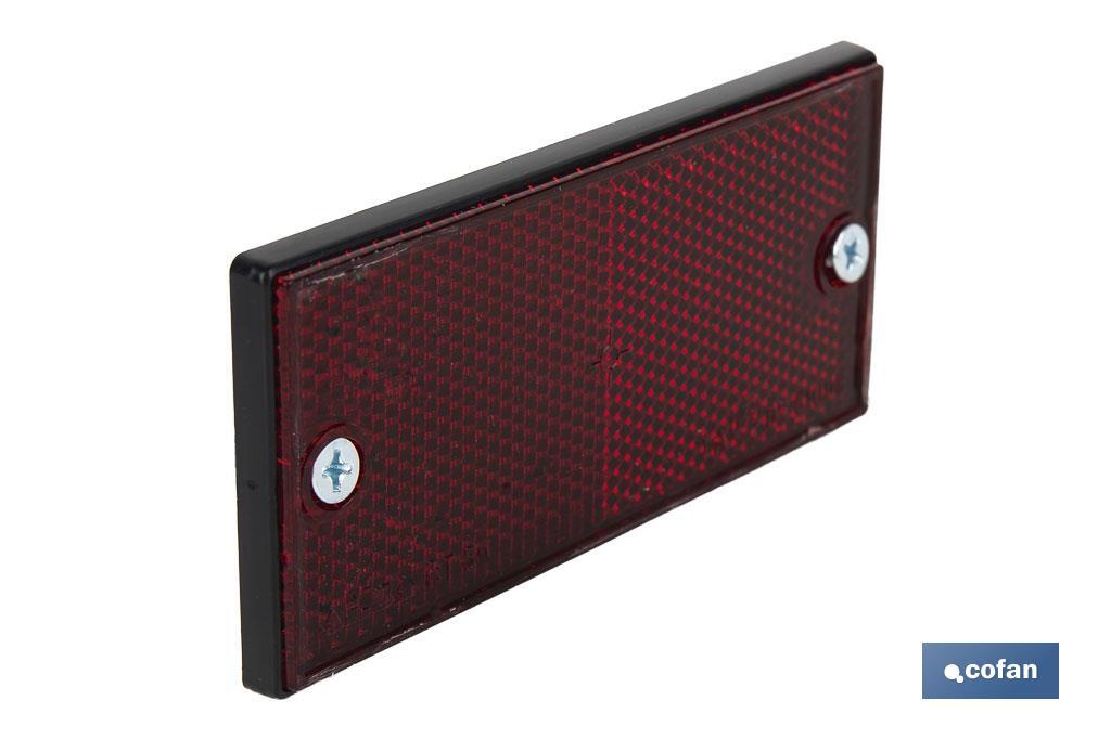 CATADIÓPTRICO RECTANGULAR ROJO 106 X 50 MM CON TORNILLOS (PACK: 1 UDS)