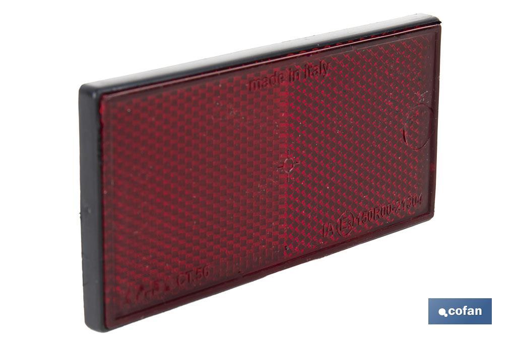 CATADIÓPTRICO RECTANGULAR ROJO 106 X 50 MM ADHESIVO (PACK: 1 UDS)