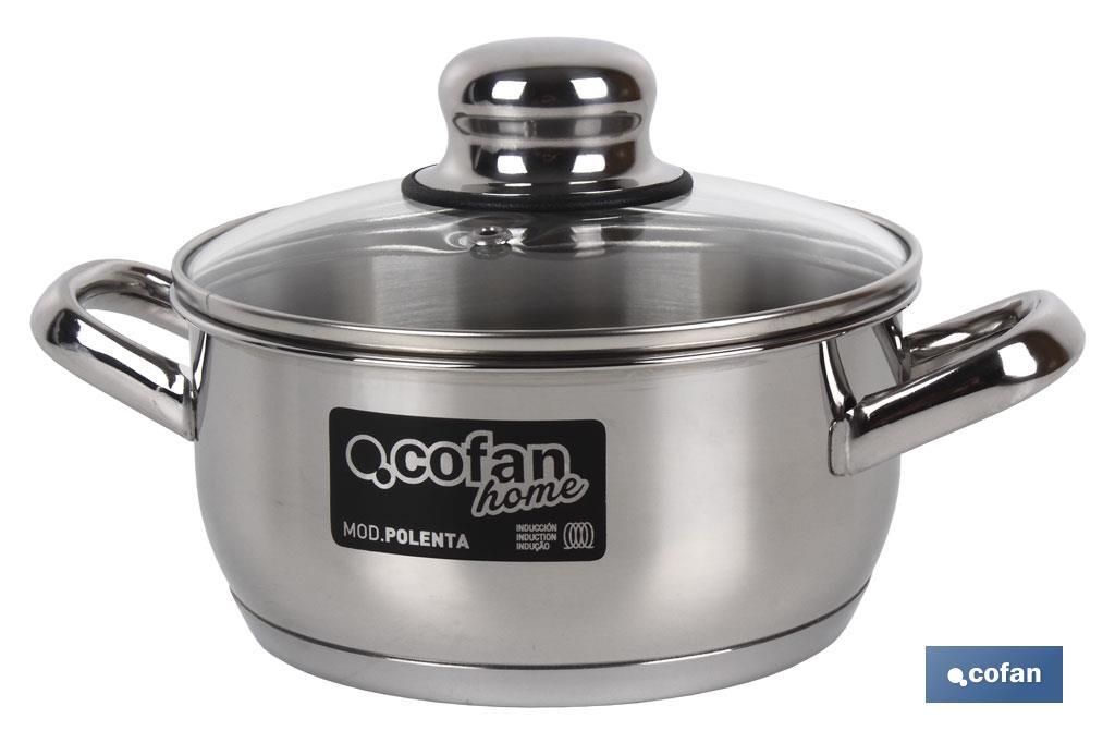 CACEROLA INOX INDUC.3.2L MODELO POLENTA T/ VIDRIO Ø220 MM (PACK: 1 UDS)