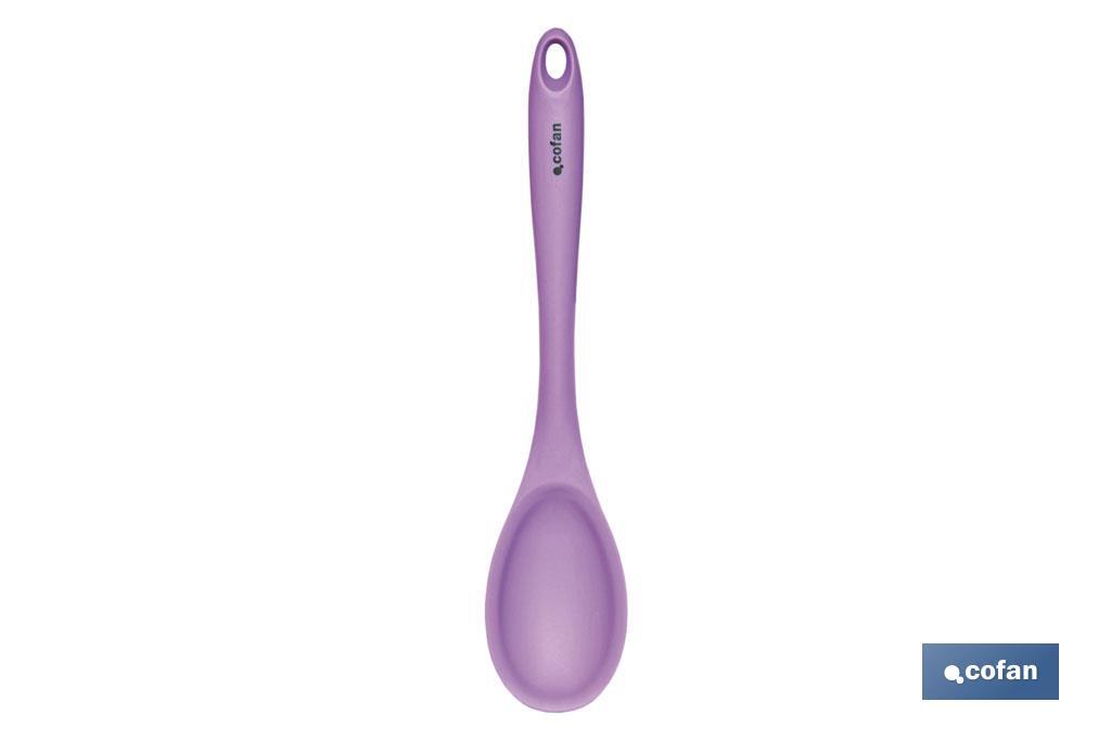 CUCHARA DE COCINA DE SILICONA MORADA MODELO VERGINI 27 X 5,7 CM (PACK: 1 UDS)