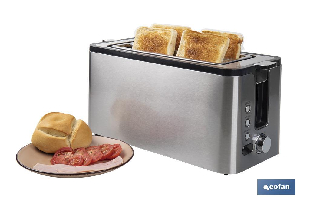 TOSTADOR ANTIHUELLAS 2 RANURAS GRANDES  ACERO INOXIDABLE PANTALLA DIGITAL 35 X 16 X 19 CM 1500 W (PACK: 1 UDS)