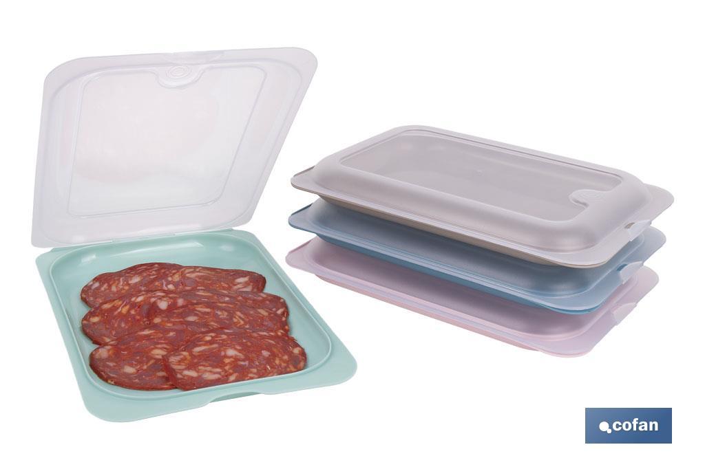PACK DE 4  PORTAEMBUTIDOS APILABLE CREMA, AZUL, VERDE, NUDE 25 X 17 X 3 CM (PACK: 1 UDS)