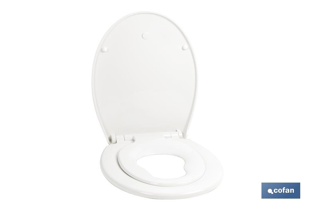 TAPA WC  FORMA OVAL CON ASIENTO PARA NIÑOS  44.7 X 37.1 CM (PACK: 1 UDS)