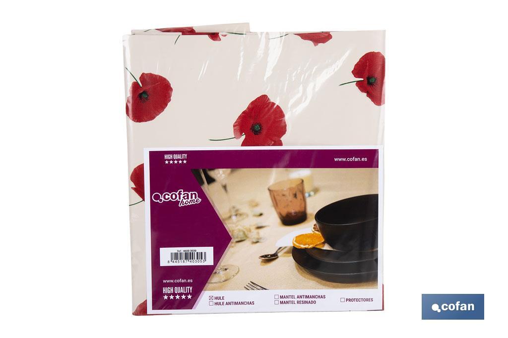 HULE ANTIMANCHAS  AMAPOLAS 1,40 x3,00 M (PACK: 1 UDS)