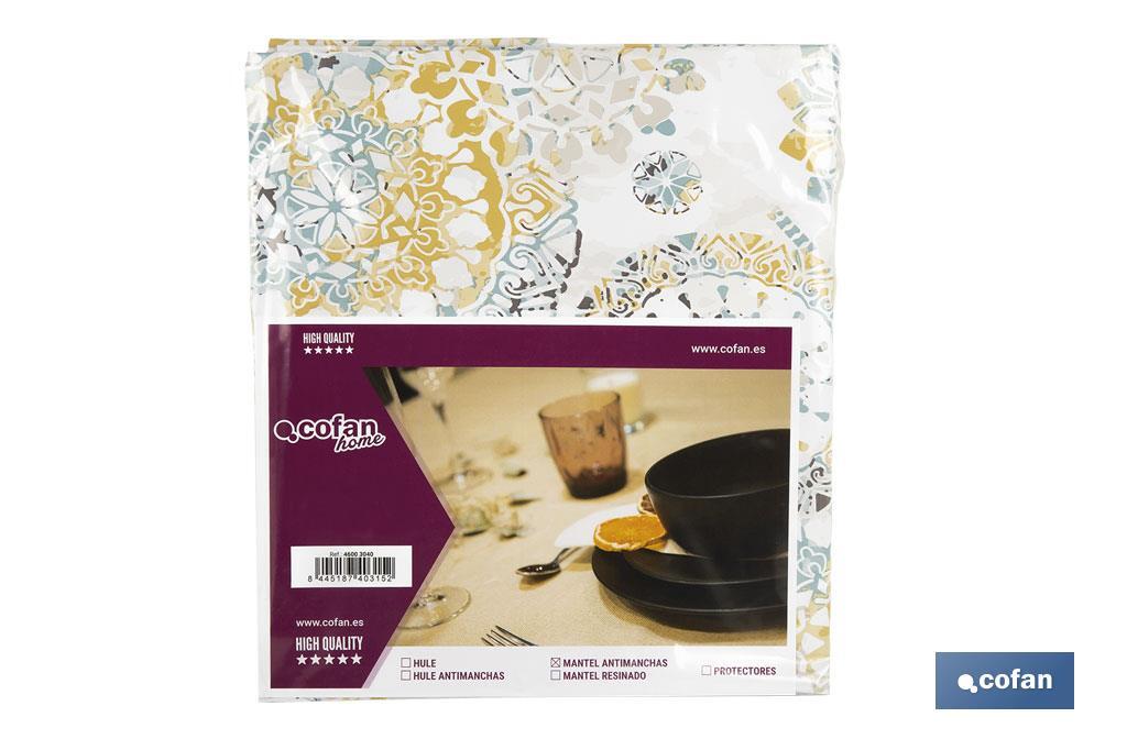 MANTEL ANTIMANCHAS MOSAICO CALIDO 1,40 X 2,00 (PACK: 1 UDS)