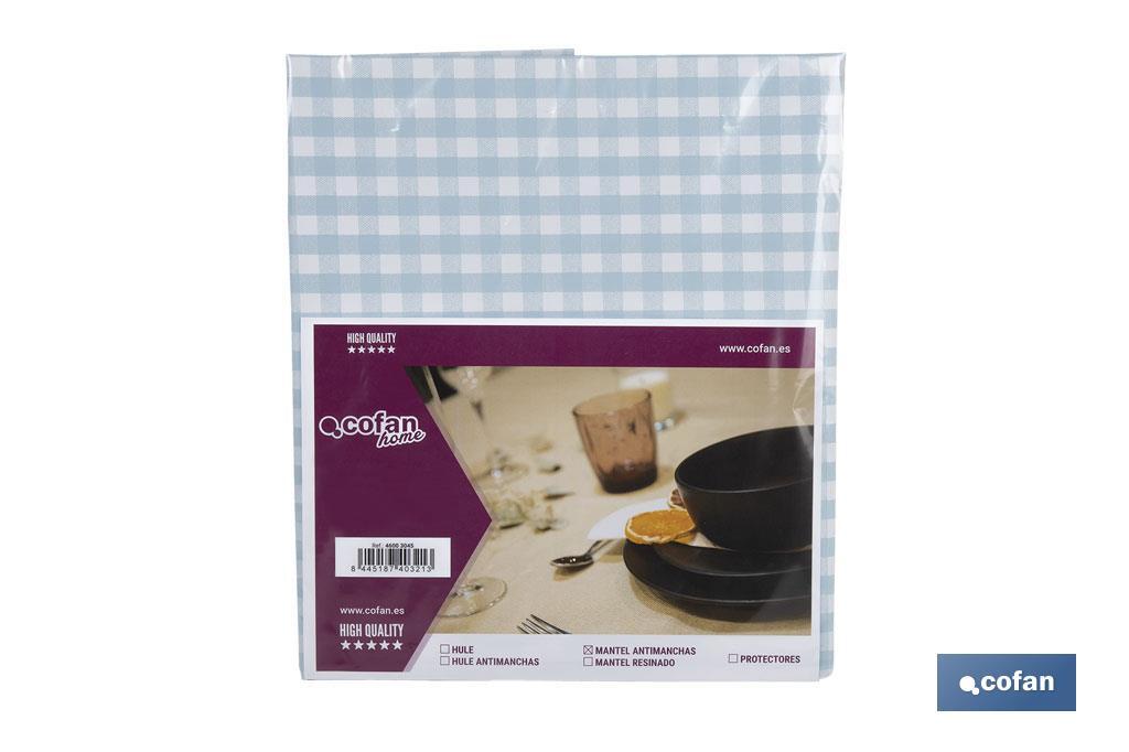 MANTEL ANTIMANCHAS  CUADROS AZULES 1,40 X 2,50 (PACK: 1 UDS)