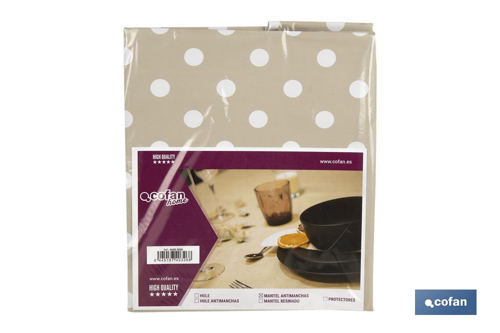 MANTEL ANTIMANCHA LUNARES BEIGE 1,40 X 1,40 (PACK: 1 UDS)