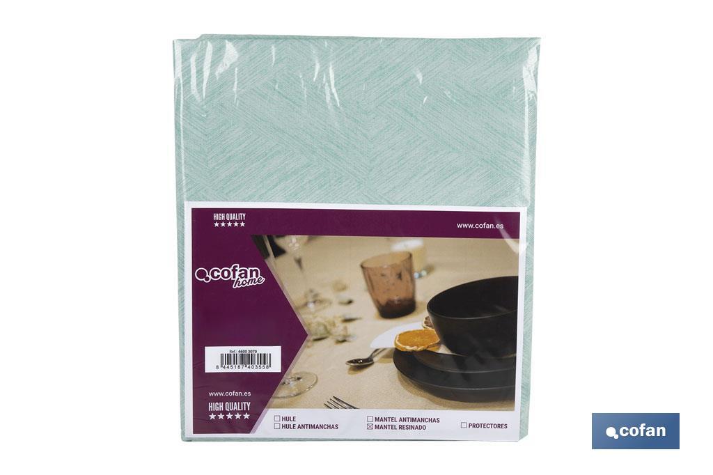 MANTEL ANTIMANCHAS RESINADO TURQUESA   1,40 X3,00M (PACK: 1 UDS)