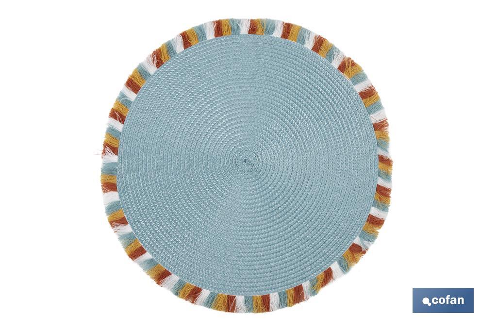 BAJOPLATO REDONDO COLOR AZUL MEDIDA 38 CM (PACK: 6 UDS)