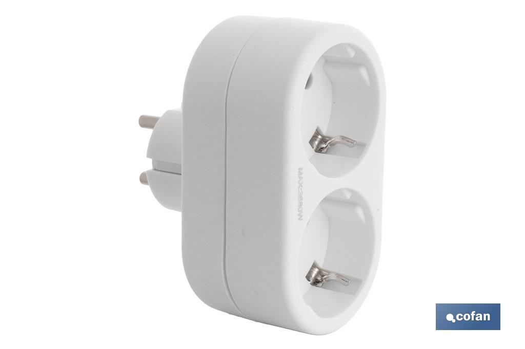 ADAPTADOR 2 VIAS FRONTAL SCHUKO (3.500W) (PACK: 1 UDS)