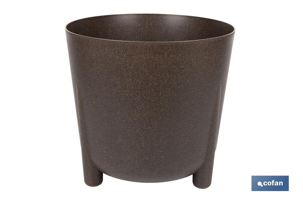 MACETA CON PATAS Y FILTRO DE DRENAJE COLOR CAFÉ WPC Ø 183 X 180 MM 3,3 L VENTA UNITARIA (PACK: 1 UDS)