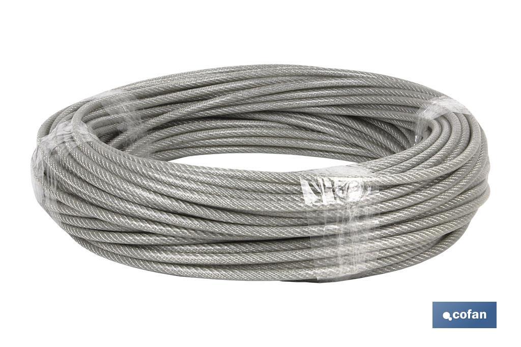 CABLE ACERO (8mm) 6X8MM  6X7+1 PLAST. (50M) (PACK: 1 UDS)