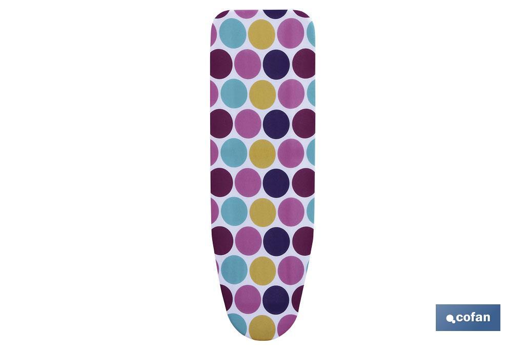FUNDA ACOLCHADA PARA TABLA DE PLANCHAR 135X53 CIRCULOS (PACK: 1 UDS)