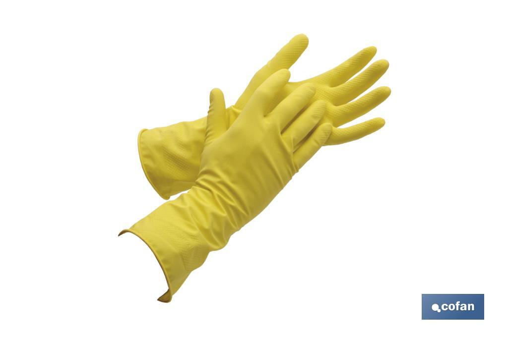 GUANTE AMARILLO LATEX FLOCADO T 7