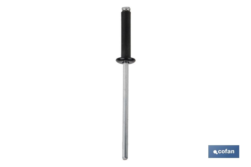 REMACHE ALUMINIO NORMAL NEGRO 4,8 X 10 MM