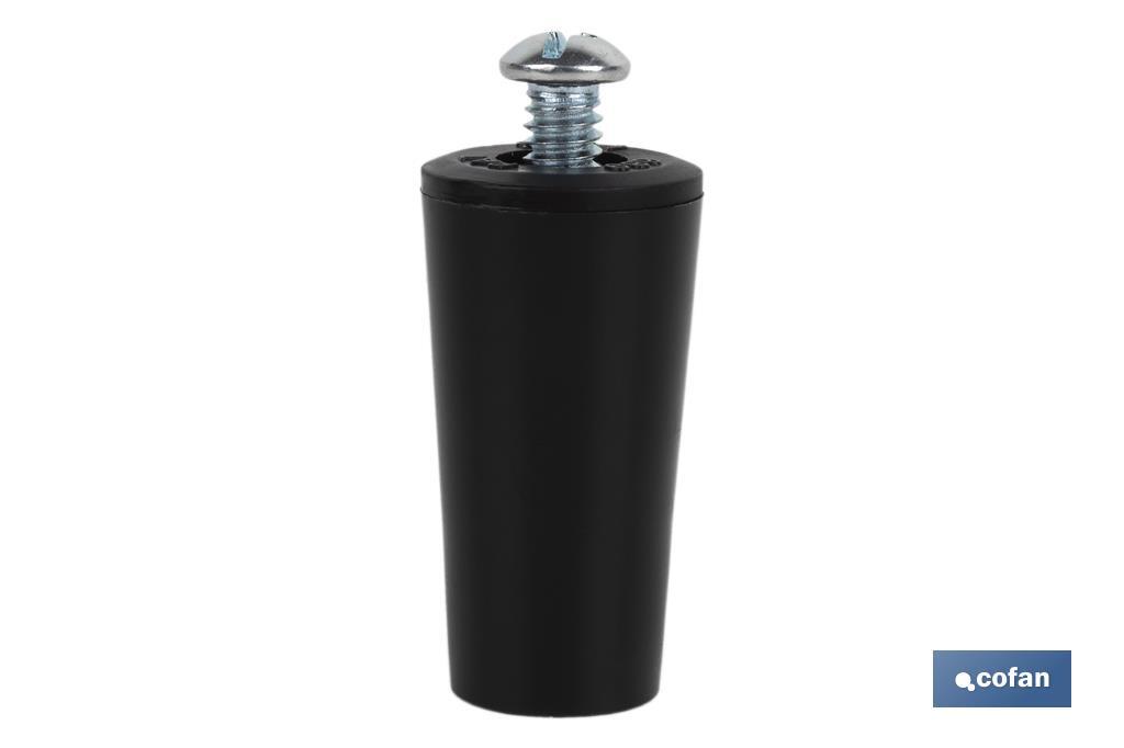 TOPE PERSIANA 40 MM NEGRO CON TORNILLO M-6 (PACK: 20 UDS)