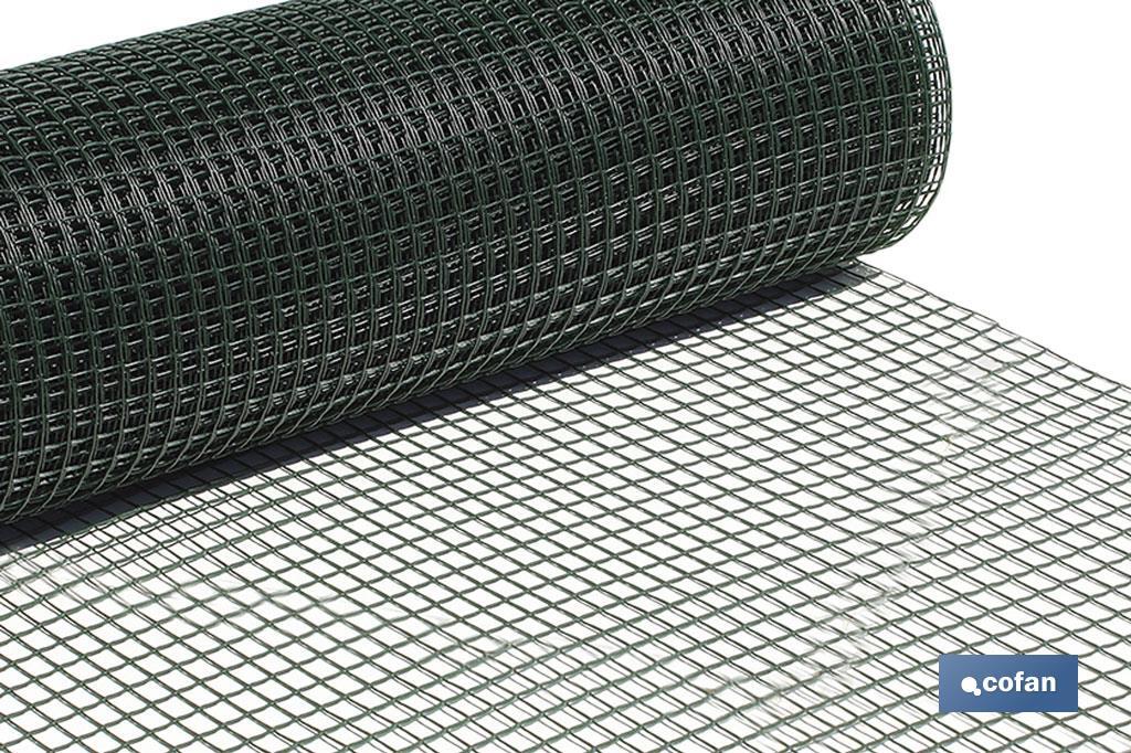 MALLA PLAST. CUADRADA JARDIN 20mm VERDE 1x25m