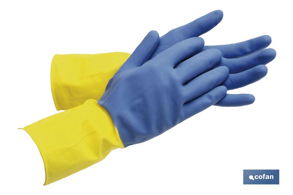 GUANTE BICOLOR LATEX REFORZADO T 8 VENTA UNITARIA