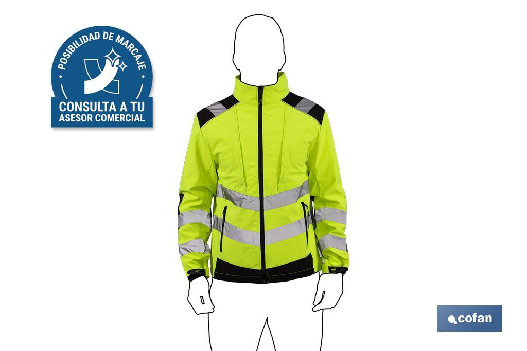 SOFTSHELL DE ALTA VISIBILIDAD MODELO ALFA CENTAURI AMARILLO Y NEGRO TALLA M (PACK: 1 UDS)