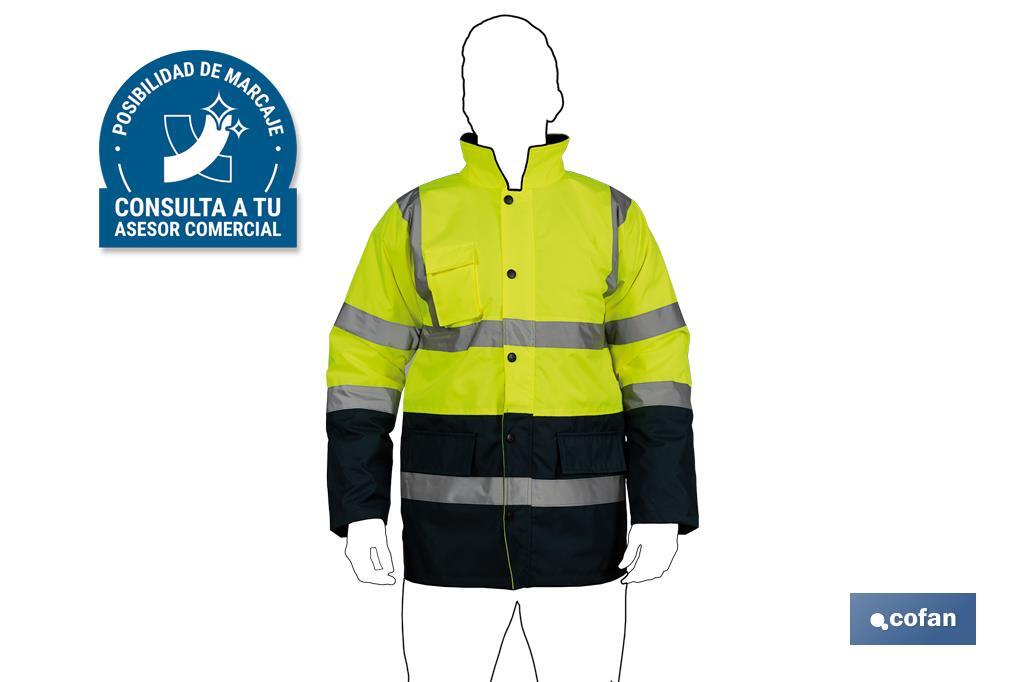 PARKA DE ALTA VISIBILIDAD MODELO DENEB AMARILLO Y AZUL TALLA M (PACK: 1 UDS)