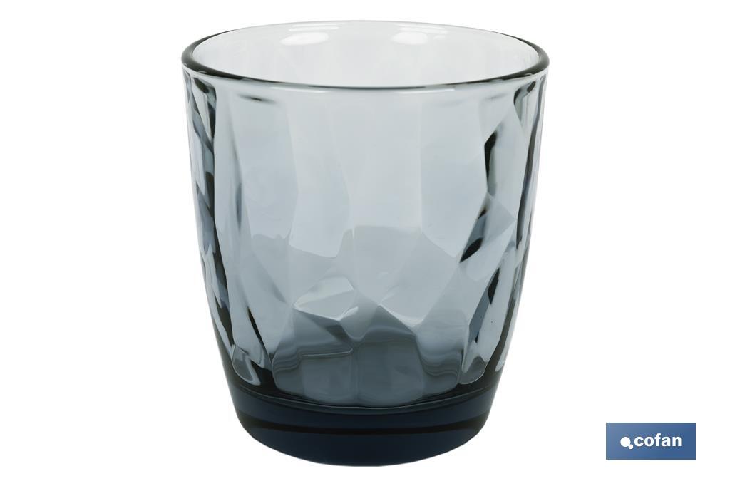 PACK 6 VASOS DE AGUA VIDRIO 30,5 CL COLOR AZUL MODELO JADE