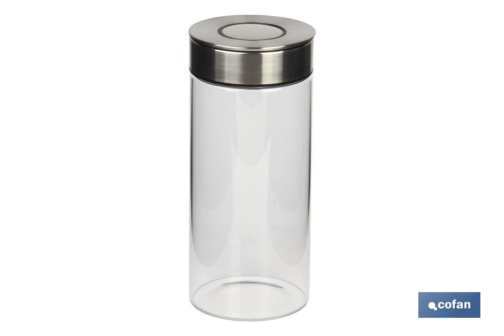 FRASCO BOROSILICATO+ACERO MODELO CICER 1900ML  29.5 X 10 X 10 CM