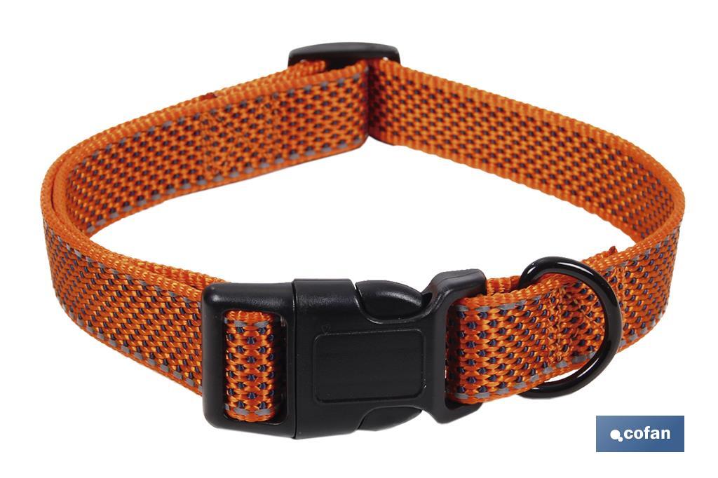 COLLAR PARA PERROS REFLECTANTE NARANJA MODELO REINA 1,5 X 30-45 CM (PACK: 1 UDS)