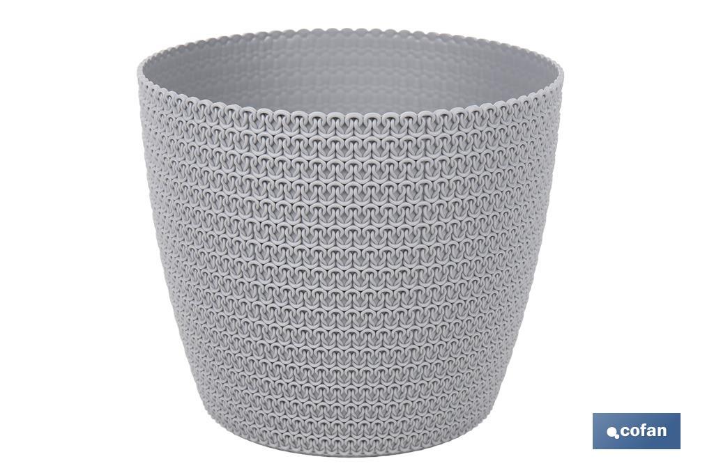 MACETA O MACETERO TRENZADA COLOR GRIS CLARO PP Ø 359 X 315 MM 26,5 L VENTA UNITARIA