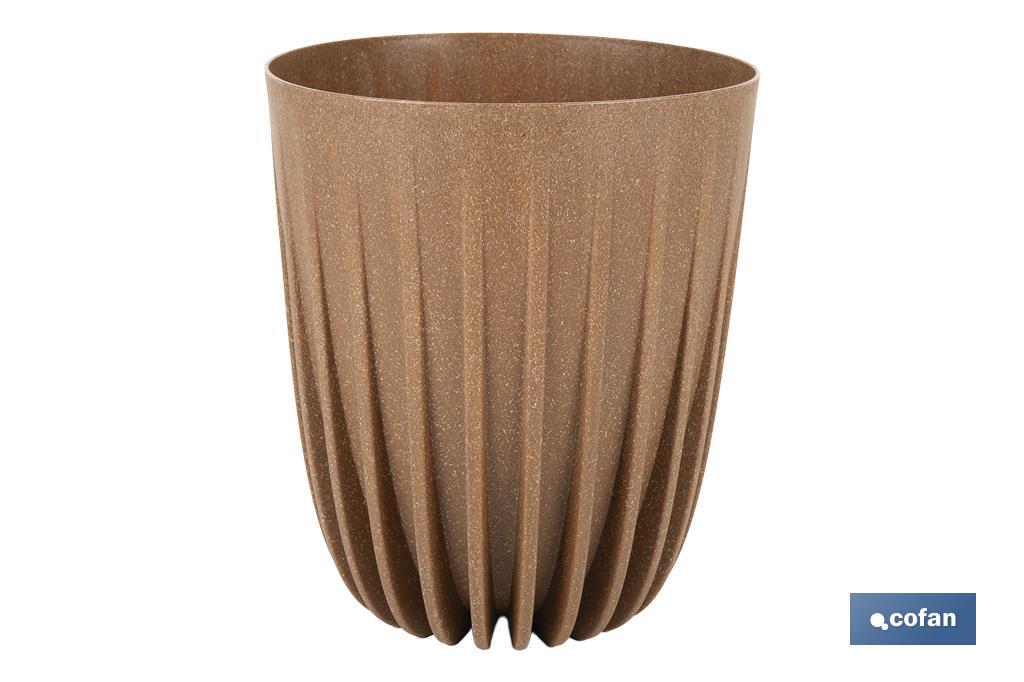 MACETA CON FILTRO DE DRENAJE A RAYAS COLOR MARRÓN WPC Ø 250 X 297 MM 6,2 L venta unitaria
