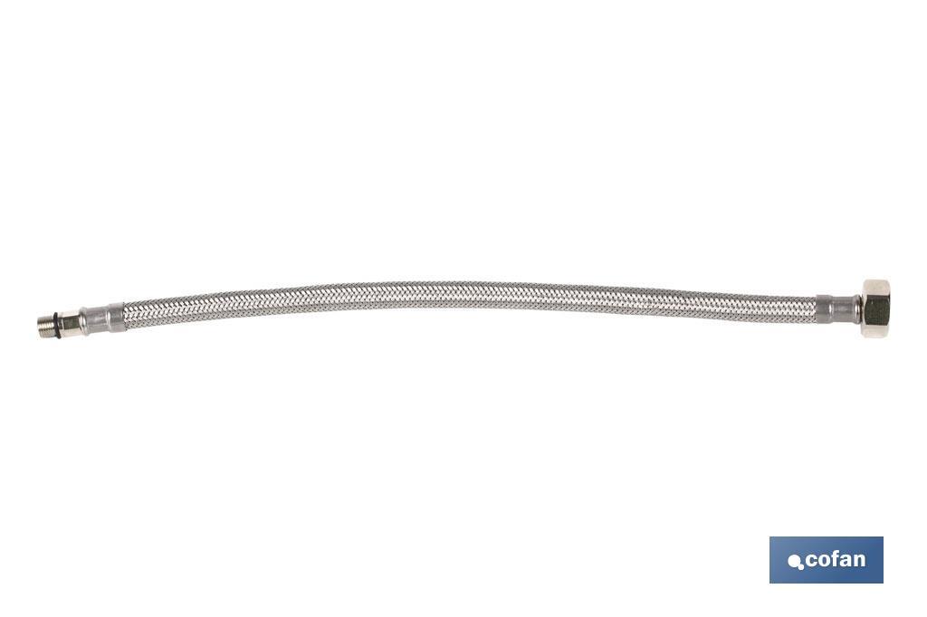 CONEXIÓN FLEXIBLE INOX M10x1 - H1/2 35 CM. (PACK: 1 UDS)