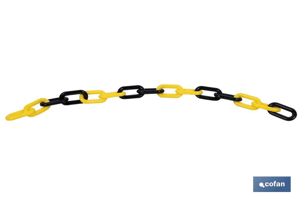 CADENA DE PLÁSTICO 8mm 25 mts (AMARILLO/NEGRO) (PACK: 1 UDS)