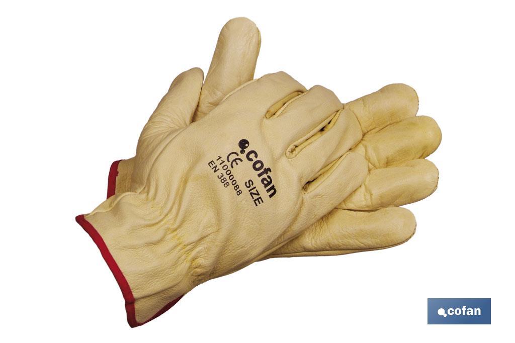 GUANTES PIEL VACUNO AMARILLO T-8 (PACK: 12 UDS)