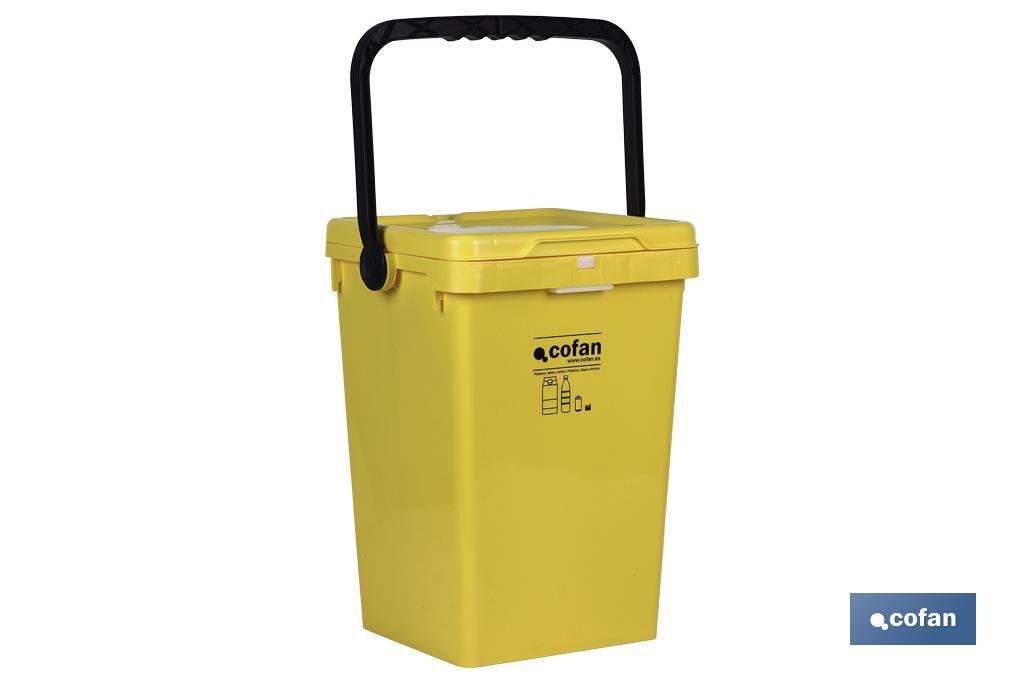 CONTENEDOR AMARILLO PARA PLASTICOS-LATAS, MODELO CHALTEN 25L. (PACK: 1 UDS)