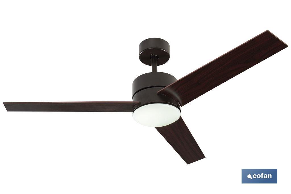 VENTILADOR DE TECHO CON ASPAS EN MADERA Y LUZ LED 132 CM 55 W (PACK: 1 UDS)