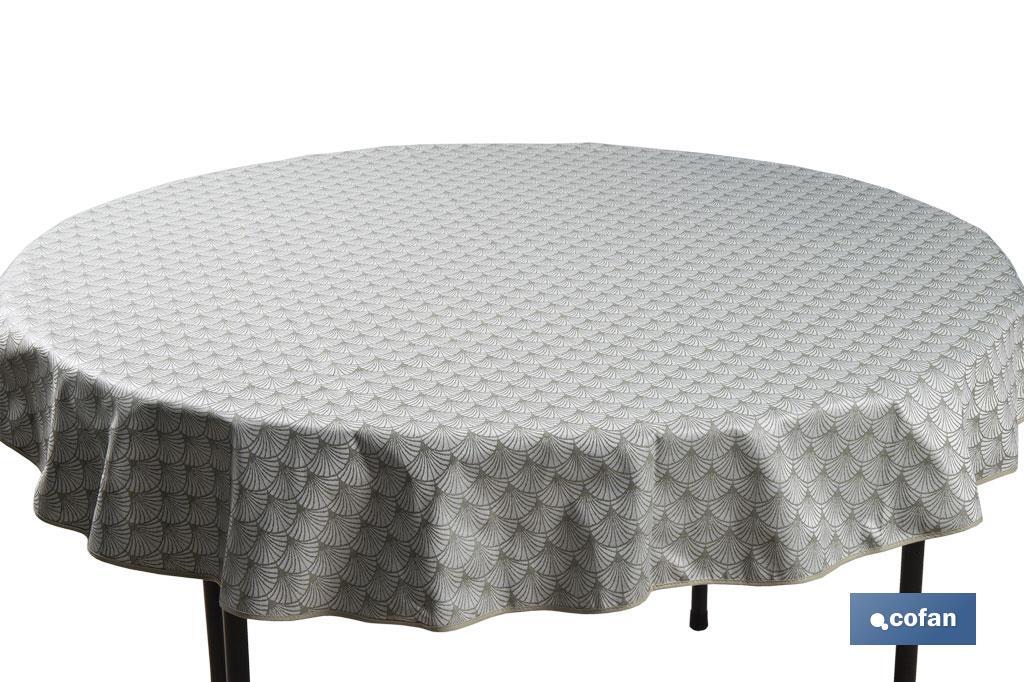 MANTEL REDONDO ARCOS VERDES ANTIMANCHAS RESINADO JACQUARD CONFECCIONADO 50% ALGODÓN 50% POLIESTER 1,60 M (PACK: 1 UDS)