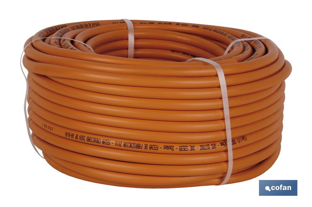 TUBO GAS FLEXIBLE NARANJA UNE 53539 Ø8x60 m (PACK: 1 UDS)