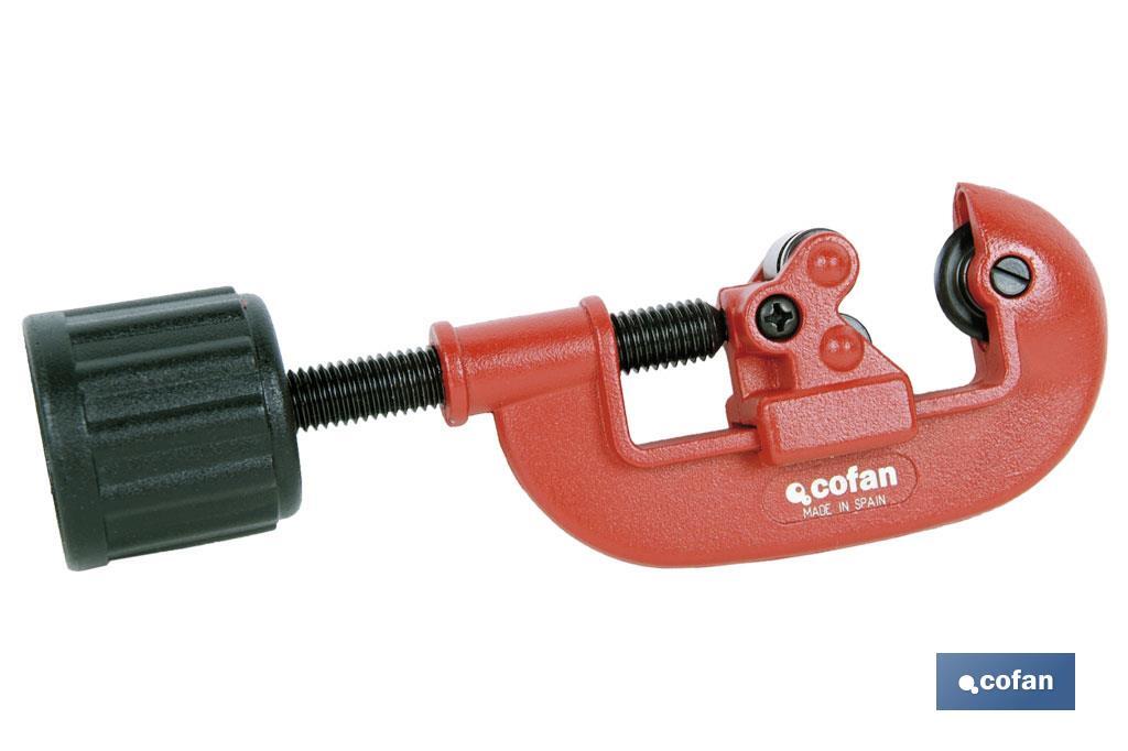 Cortatubos con 2 rodillos | Diámetro: 3-30 mm | Cortador ajustable | Color rojo