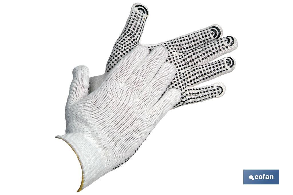 Guantes de punto de algodón con adherencia de PVC en la palma | Adherencia extra | Cómodos y resistentes