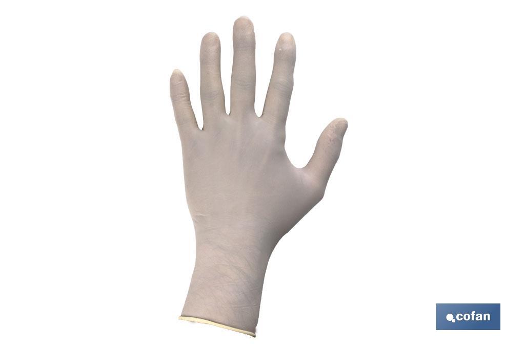 Caja dispensadora de 100 unidades de guantes de látex con polvo | Elásticos y maleables | Ideales contra bacterias